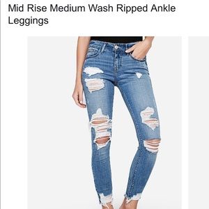 Express highrise distress Ankle Denim Jean Legging